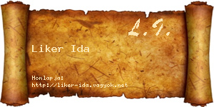 Liker Ida névjegykártya